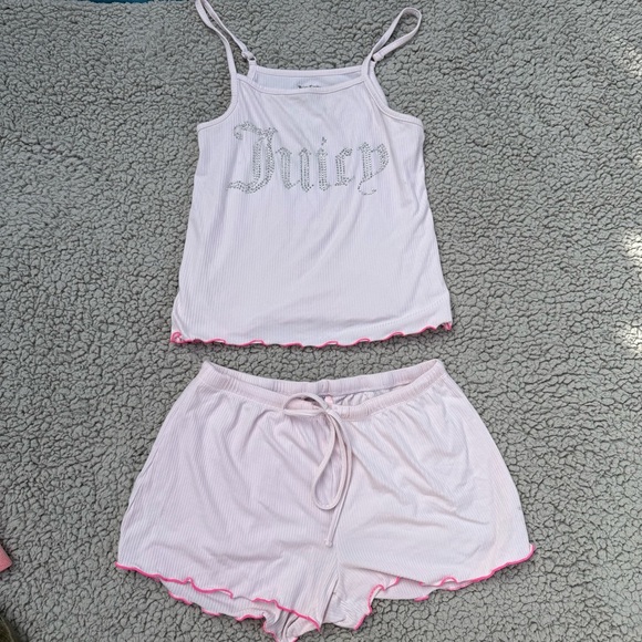 Juicy Couture Other - Juicy Couture Light Pink Pajama Set with Rhinestone Detail